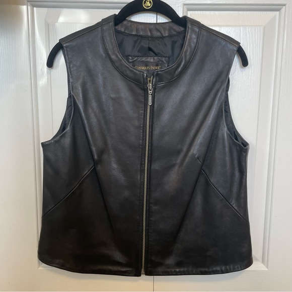Classiques Entier Jackets & Blazers - Classiques Entier, black vest. Genuine Lamb skin shell. Women’s size Large